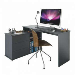 Univerzális sarok PC asztal, grafit, TERINO kép