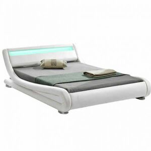 Modern ágy RGB LED világítással, fehér, 180x200, FILIDA kép