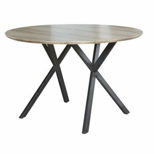 Étkezőasztal, szürke tölgy/fekete, átmérő 100 cm, AKTON kép