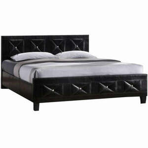 CARISA ágy + ágyrács, fekete textilbőr, 180x200 kép