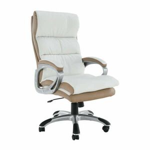 Irodai szék, fehér/barna textilbőr, KOLO CH137020 kép