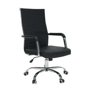 Irodai szék, textilbőr/fém, fekete/króm, FARAN kép