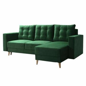 Kinyitható ülőgarnitúra, zöld, jobbos, BLEKY ROH kép