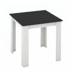 Étkezőasztal, fehér/fekete, 80x80 cm, KRAZ kép