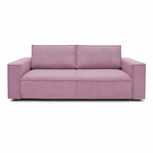 Rózsaszín kordbársony kinyitható kanapé 245 cm Nihad – Bobochic Paris kép