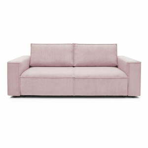 Világos rózsaszín kordbársony kinyitható kanapé 245 cm Nihad – Bobochic Paris kép