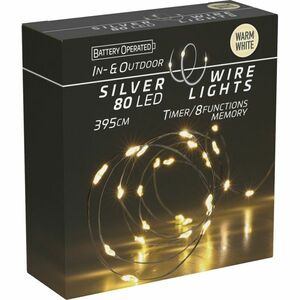 Silver lights fényhuzal időzítővel 80 LED, meleg fehér, 395 cm kép