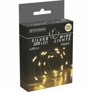 Silver lights fényhuzal időzítővel 100 LED, meleg fehér, 495 cm kép