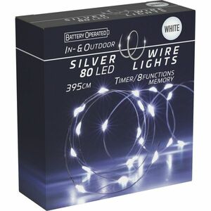 Silver lights fényfüzér időzítővel 80 LED, hideg fehér, 395 cm kép