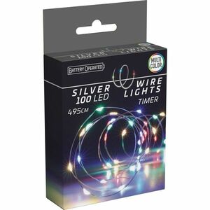 Silver lights fényhuzal időzítővel 100 LED, színes, 495 cm kép