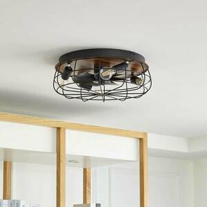 Lindby Corly mennyezeti ventilátor +lámpa, fa dísz kép
