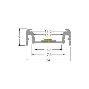BRUMBERG kiegészítő profil, magasság 9 mm, hossz 2 m, fehér kép