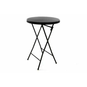 Kerti asztal rattan 110 cm - fekete kép