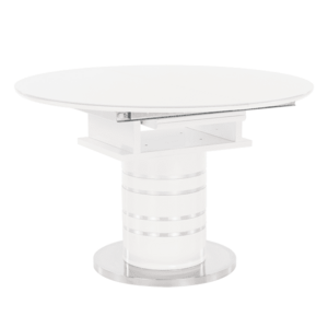 Étkezőasztal kinyitható, fehér magas fény HG, átmérő 120x75 cm, ZAMON kép