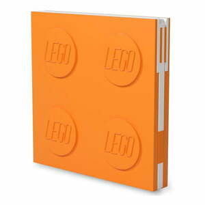 Narancssárga négyszögletes jegyzetfüzet zselés tollal, 15, 9 x 15, 9 cm - LEGO® kép
