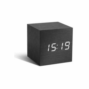 Cube Click Clock sötétszürke ébresztőóra fehér LED kijelzővel - Gingko kép
