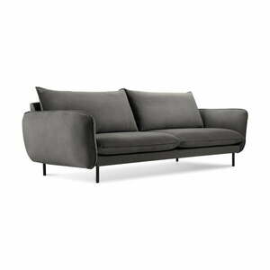 Vienna sötétszürke bársony kanapé, 230 cm - Cosmopolitan Design kép