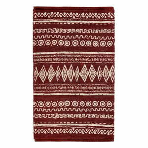 Ethnic piros-fehér pamut szőnyeg, 55 x 110 cm - Webtappeti kép