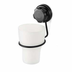 Fekete öntapadós fém fogkefetartó pohár Bestlock Black – Compactor kép