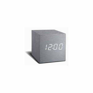 Cube Click Clock szürke ébresztőóra fehér LED kijelzővel - Gingko kép