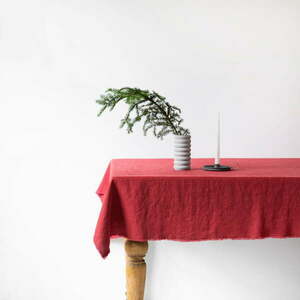 Classic piros len asztalterítő, 140 x 140 cm - Linen Tales kép