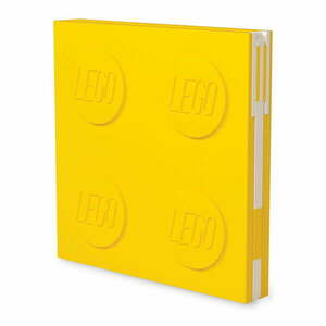 Sárga négyszögletes jegyzetfüzet zselés tollal, 15, 9 x 15, 9 cm - LEGO® kép