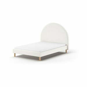 Fehér kárpitozott egyszemélyes ágy ágyráccsal 140x200 cm MOON – Vipack kép