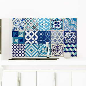 Azur 15 db-os dekorációs, falvédő matricakészlet, 10 x 10 cm - Ambiance kép