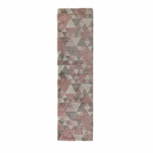 Nuru rózsaszín-szürke szőnyeg, 60 x 230 cm - Flair Rugs kép