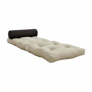 Szürkésbézs futon matrac 70x200 cm Wrap Linen Beige/Dark Grey – Karup Design kép