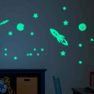 Rocket Stars and Planets világító, gyerek falmatrica - Ambiance kép