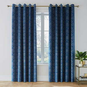 Kék függöny szett 2 db-os 229x168 cm Art Deco Pearl - Catherine Lansfield kép