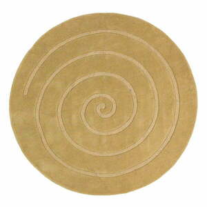 Spiral bézs gyapjú szőnyeg, ⌀ 140 cm - Think Rugs kép