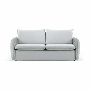 Világosszürke bársony kinyitható kanapé 194 cm Vienna – Cosmopolitan Design kép
