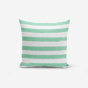 Su Green Striped Modern pamutkeverék párnahuzat, 45 x 45 cm - Minimalist Cushion Covers kép