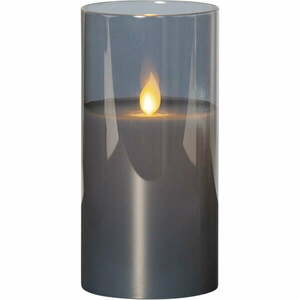 M-Twinkle szürke LED viaszgyertya üvegben, magasság 15 cm - Star Trading kép