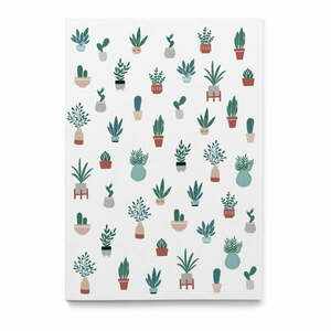 Sima füzet újrahasznosított papírból szobanövények mintával, A5, 60 oldal - Printintin kép