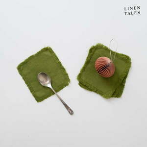 Zöld poháralátét szett 4 db-os – Linen Tales kép