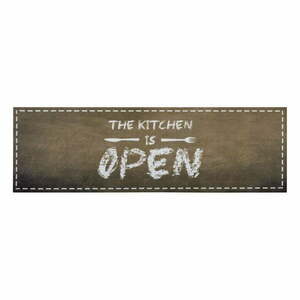 The Kitchen is Open barna futószőnyeg, 50 x 150 cm - Zala Living kép