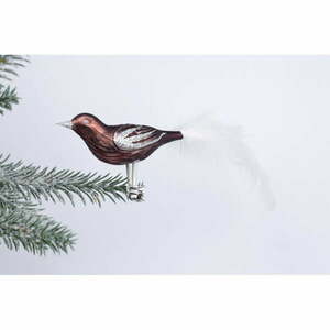 3 db-os barna madáralakú üveg karácsonyi dísz készlet - Ego Dekor kép