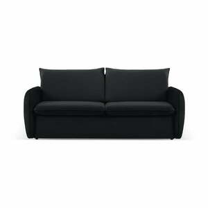 Fekete bársony kinyitható kanapé 214 cm Vienna – Cosmopolitan Design kép