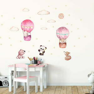 Balloons and Stars gyerek rózsaszín falmatrica - Ambiance kép