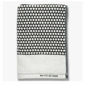 Fekete-fehér pamut törölköző 50x100 cm Grid – Mette Ditmer Denmark kép