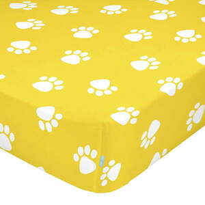 Dogs sárga elasztikus pamut lepedő, 90 x 200 cm - Mr. Fox kép