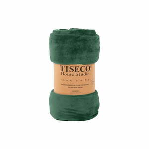 Sötétzöld mikroplüss ágytakaró franciaágyra 220x240 cm Cosy - Tiseco Home Studio kép