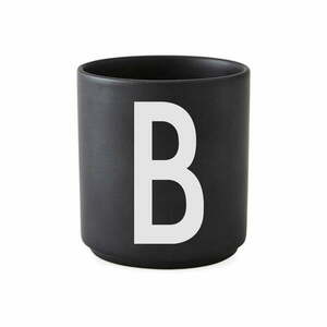 Alphabet B fekete porcelánbögre, 250 ml - Design Letters kép