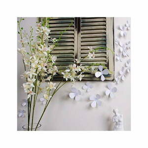 Flowers fehér 3D hatású 12 darabos öntapadós matricaszett - Ambiance kép
