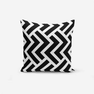 Black White Geometric Duro pamutkeverék párnahuzat, 45 x 45 cm - Minimalist Cushion Covers kép