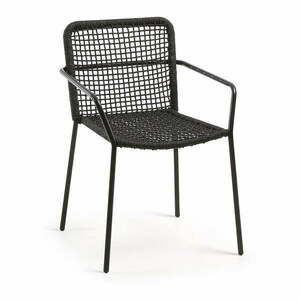Bomer fekete acélszerkezetű kerti szék - Kave Home kép