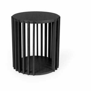 Drum fekete tárolóasztal, ø 53 cm - Woodman kép